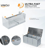 VINGLI 75 Gallon Collapsible Outdoor Storage Box, Simple-to-assemble Plastic - Image 2