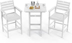 Patio Bar Table, Adirondack Chairs and Table 3 Pieces Set, Bar Height Chairs - Image 8
