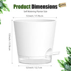 Plant Pots 7 Inch Self Watering Pots, 6 Pack Plastic Planters - Image 5