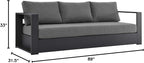 Modway Tahoe Aluminum Outdoor Patio Sofa in Gray Charcoal - Image 9