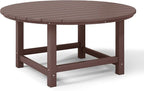 WestinTrends Malibu Low Outdoor HDPE Round Patio Coffee Table, Dark Brown - Image 7
