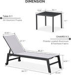 PURPLE LEAF Patio Chaise Lounge Set 2 Pieces Textilene Pool Lounge Chairs - Image 2