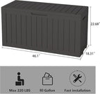 Outdoor Storage Box, Resin Deck Boxes Indoor and outdoor, Waterproof Storage - Image 2