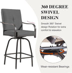Patio Swivel Bar Stools, Outdoor Bar Height Swivel Chairs Set of 6 - Image 4