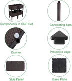 VINGLI Square Raised Garden Bed, Self-Watering Plastic Planter - Image 3