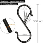 32 Pack S Hooks for Hanging, 3.5 inch Heavy Duty Metal S Hooks - Image 2
