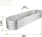 Land Guard 8×2×1.5ft Galvanized Raised Garden Bed Kit, Raised Garden Boxes - Image 2