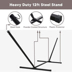 SUNCREAT Double Hammock with Stand Included, Outdoor Portable Hammock with Stand - Image 8