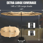 LEVELEVE 14FT Double-Sided Patio Umbrella - Image 4