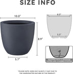 Kante 10 Inch Dia Round Concrete Planter, Indoor Outdoor Large Plant Pot - Image 4
