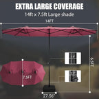 LEVELEVE 14FT Large Patio Umbrella - Image 3