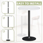 Flamaker Round Bistro Pub Table Modern Style Metal Base MDF Top Cocktail Bar - Image 6