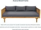 Merax Outdoor Acacia Wood Daybed, 3 Seater Day Bed Couch Sofa - Image 4