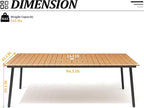95" Patio Outdoor Dining Table for 8-10, Weather-Resistant Wood-Grain Top - Image 3