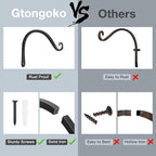Gtongoko 2 Pack 8 Inch Plant Hangers Outdoor Metal, Plant Hooks - Image 4