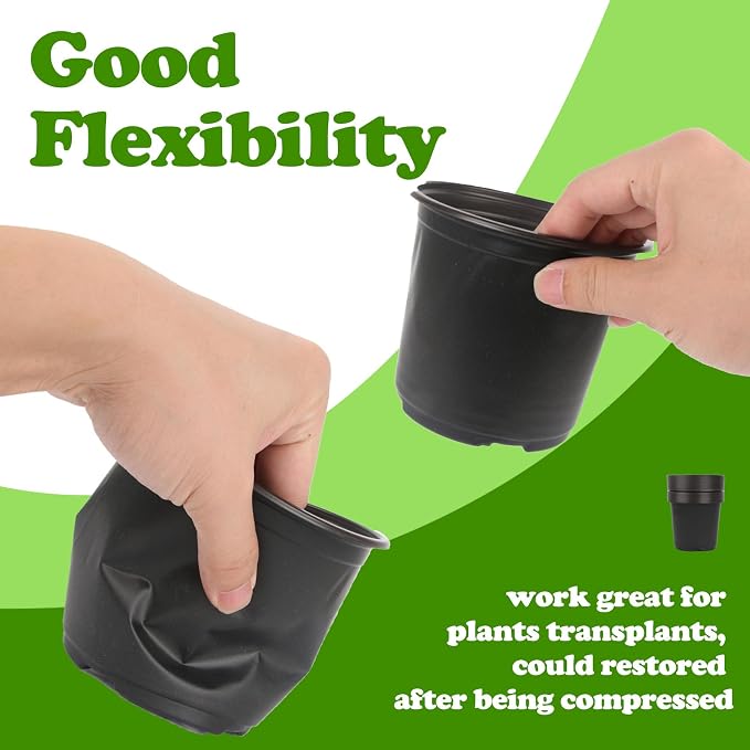 100 Packs Nursery Pots, 3 Inches Plastic Nursery Pots - Image 4
