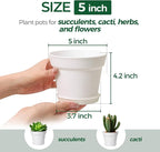 T4U Flower Pots 18-Pack, 5 Inch Plant Pot - Image 2