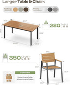 Outdoor Dining Set for 4, Aluminum Patio Table and Chairs Set - Image 6