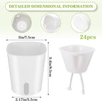 24 Pcs Self Watering Pots for Indoor Plants, 3 Inch White Plastic Self Watering - Image 2