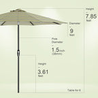 Tempera Patio Market Outdoor Table Umbrella - Image 8