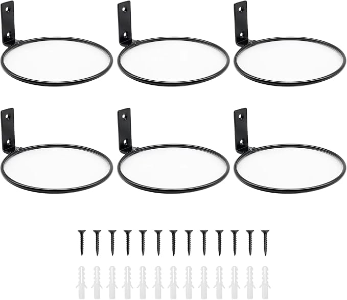 6 Pack 6 Inch Wall Flower Pot Holder Ring Plant Hanger, Metal Planter Hooks by Greemov