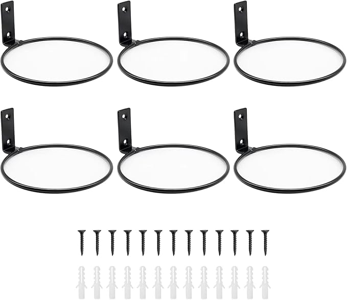 6 Pack 8 Inch Wall Flower Pot Holder Ring Plant Hanger, Metal Planter Hooks by Greemov