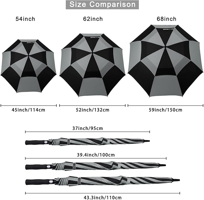 G4Free 47/54/62/68/72 Inch Automatic Open Golf Umbrella Oversize Extra Large - Image 5