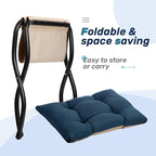 HollyHOME 15" Folding Footrest Stool, Upholstered Small Foldable Ottoman - Image 7