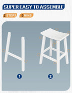 Weatherproof Bar Stools Set of 4, Saddle Seat, Bar Height Stools - Image 6