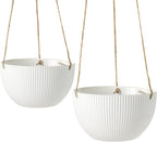 UBEE Ceramic Hanging Planters Indoor Outdoor, 7.5 Inch + 6.5 Inch Hanging by Unknown