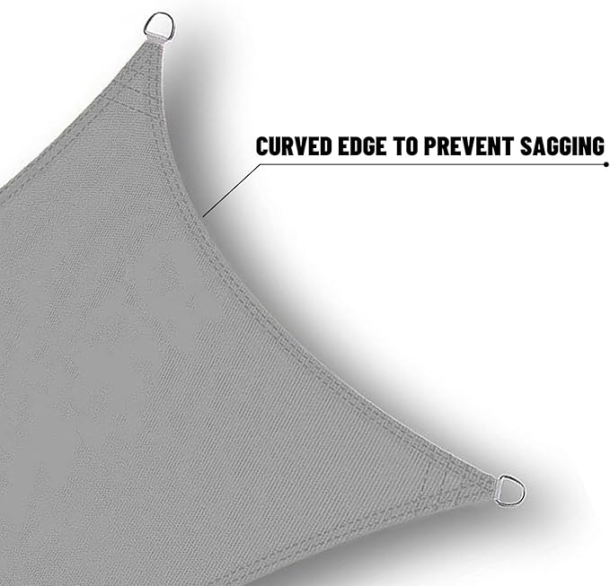 SUNNY GUARD Waterproof Sun Shade Sail 10' x 10' Charcoal Rectangle UV Block - Image 4