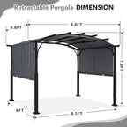MASTERCANOPY 10x10ft Outdoor Retractable Pergola - Image 2
