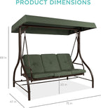 Best Choice Products 3-Seat Outdoor Large Converting Canopy Swing Glider - Image 7