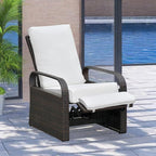 ART TO REAL Outdoor Recliner, Automatic Adjustable Wicker Lounge Recliner Chair - Image 8