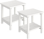 GarveeLife Outdoor Side Table 2-Tier, 18 in HDPE All Weather Resistant Patio by GarveeLife