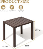 Crestlive Products Outdoor Side Table, Aluminum Rectangular Side/End Table - Image 3