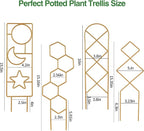 Small Trellis for Potted Plants, 15.94 inch Gold Metal Plant Trellis for - Image 5