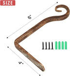 Jardim 2 Pack 6 Inch Premium Decorative Metal Iron Wall Hook, Indoor Outdoor - Image 4