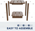 nalone Adirondack Side Table 16.5" Outdoor Side Table HDPE Plastic Double - Image 7