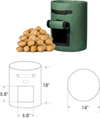 Delxo 5 Pack 10 Gallon Potato Grow Bags, Garden Planting Growing Bag - Image 4
