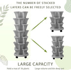 Umigy 2 Set of 7 Tier Vertical Planter Stackable Tower Planters Strawberry Herb - Image 6