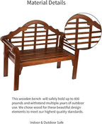 Plow & Hearth Weatherproof Lutyens Eucalyptus Wood Garden Bench | Foldable - Image 8