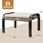 Outdoor Ottoman Patio Footstools PE Rattan Aluminum Footrest Indoor Outdoor All - Image 2
