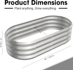 4x2x1ft Oval Galvanized Raised Garden Bed Outdoor 9-in-1 Large Metal Modular - Image 2