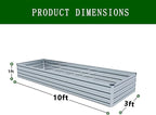 10×3×1FT Galvanized Raised Garden Bed Kit, Metal Planter Boxes, Large Outdoor - Image 2
