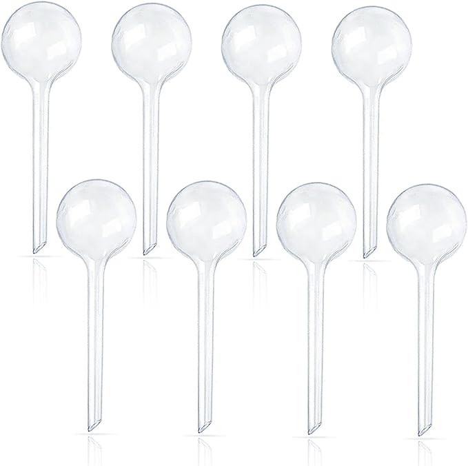 8 Pcs Clear Plant Watering Globes, Plastic Self Watering Bulbs Ball, Garden by -PlantWateringGlobes-