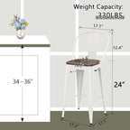Yongqiang 24" Bar Stools Set of 4 Modern Farmhouse Counter Height Bar Chairs - Image 2
