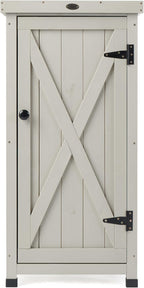 Outdoor Storage Cabinet for Patio, Garden Potting Bench Table - Image 4