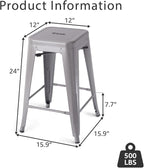 Stackable Metal Bar Stool Backless Indoor-Outdoor Counter Stools Fullmetal - Image 3