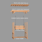 Backyard Discovery Callahan 8' x 5' Cedar Wood Outdoor Patio Pergola Swing Bench - Image 9